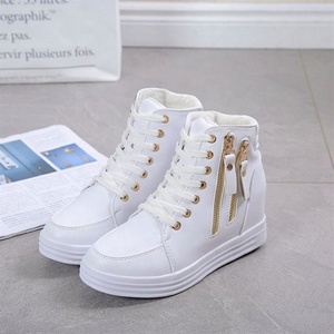 New Inner Height Increase Women's <strong>Round</strong> <strong>Toe</strong> Thick Bottom High-top Lace up Casual Sports <strong>Shoes</strong> Factory Wholesale - Product Image 3