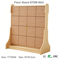 Tableau d'activités STEM double face avec piquets, jouet éducatif interactif pour le jeu de construction mural, pour l'intérieur, la maternelle et la crèche