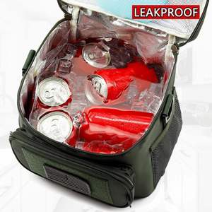 Sac à déjeuner tactique d'usine, grande boîte à lunch isotherme, sac isotherme à fermeture éclair, sangle MOLLE/PALS, vert armée, moyen, résistant aux fuites - Product Image 4