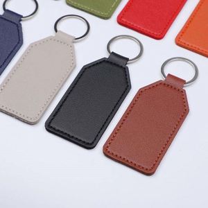 Porte-clés en cuir PU personnalisé avec logo, impression simple, rectangulaire, pour clés de voiture, publicité, cadeaux promotionnels - Product Image 3