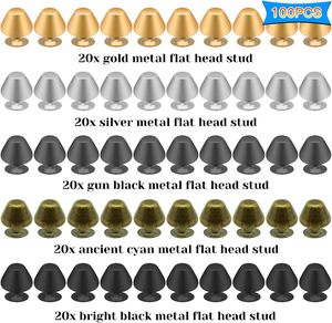 Pcs Round Studs Metal <b>Purse</b> Feet Nailhead Metal Cone Screw Back Rivets Flat Head Stud For <b>Purse</b> Handbag Spike Flat Buckle Button - Product Image 2