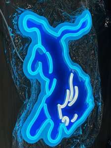 Kalung liontin lampu NEON 3D EVA, perhiasan kipas sepak bola Detroit Lion, Hari permainan Ulang Tahun natal untuk pria wanita dan anak-anak - Product Image 3