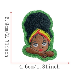 Carino personalizzato africano umano pronto Stock <span class=keywords><strong>patch</strong></span> produttore di ricamo toppe all'ingrosso in ferro per tappi t-shirt - Product Image 2