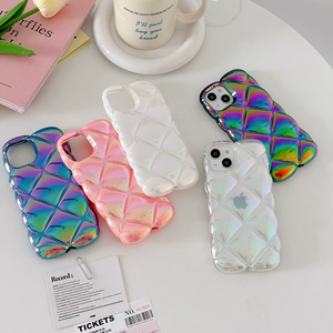 Caldo morbido TPU Laser <span class=keywords><strong>arcobaleno</strong></span> colore galvanico custodia del telefono Argyle <span class=keywords><strong>Cover</strong></span> per <span class=keywords><strong>Iphone</strong></span> 16 16pro Max 16e 16plus 15 14 13 - Product Image 3