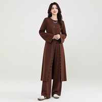 Nouvelle Abaya Perlée en Tissu Doux à Boutons Décoratifs, Design Personnalisé, pour Femmes Musulmanes – Tenue Quotidienne Modeste