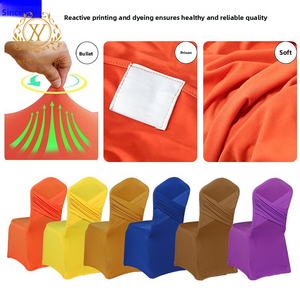 Housse de chaise de banquet blanche unie en polyuréthane et spandex extensible tout compris pour mariage et hôtel - Product Image 4
