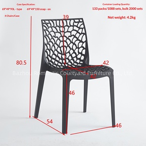 Chaises de salle à manger ergonomiques en plastique, design élégant, sans accoudoirs, durables, à prix abordable, très demandées - Product Image 5