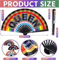 Vente en gros d'éventails en papier Rainbow Pride Éventails publicitaires portatifs Éventails pliants logo personnalisé drapeau hawaïen en plastique imprimé