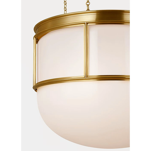 Luminaire suspendu/lustre en métal de style mid-century en laiton bruni antique pour salon, salle à manger, cuisine 110V - Product Image 3