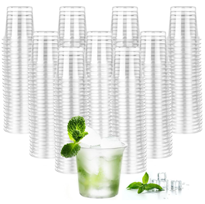 100 Vasos De Plástico Transparente Desechables – Jelly Shots, Chupitos, Postres – Fiesta Reutilizables