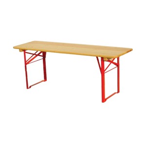 Tavoli per bambini Ideal verniciati naturali 160x50x60 cm, struttura rossa - Product Image 1