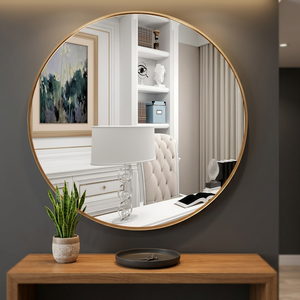 Aqdus Saleem Acacia Wood Minimalist Eco-friendly Modern <b>Mirror</b> Gap Design | Handcrafted Durable Lightweight Wall <b>Mirror</b> - Product Image 3
