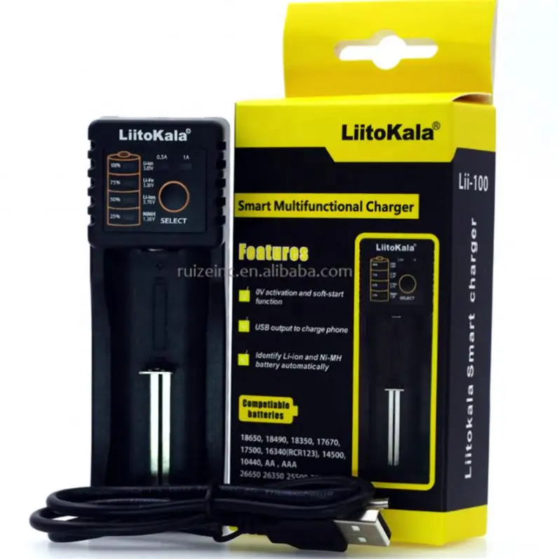 LiitoKala Lii-100 B 18650 Battery Charger For 26650 16340 CR123 LiFePO4 1.2V Ni-MH Ni-Cd Battery
