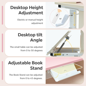 Juego de Escritorio y Silla de Madera Económico de Altura Ajustable para Estudiantes, Mesa de Estudio Ergonómica de Madera para Niños - Product Image 4