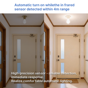 Bombilla LED Inteligente con Sensor, 8W, 120V, E26, <span class=keywords><strong>PIR</strong></span> Infrarrojo, Iluminación Automática, 3000K, 810LM, Lámpara de Ahorro de Energía para Pasillo, Garaje, Sótano - Product Image 4
