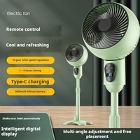 Ventilateurs électriques domestiques à télécommande de style nouveau en gros, ventilateur sur pied à minuterie, ventilateur silencieux à circulation d'air par convection, batterie 3600 mAh