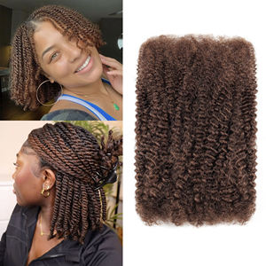 ANNA Factory Pré-étiré 4C Extensions de <span class=keywords><strong>Cheveux</strong></span> <span class=keywords><strong>Couleur</strong></span> Chaude #4 Brun <span class=keywords><strong>Couleur</strong></span> Afro Crépus <span class=keywords><strong>Cheveux</strong></span> Humains en Vrac <span class=keywords><strong>pour</strong></span> Dreadlock Extensions - Product Image 1