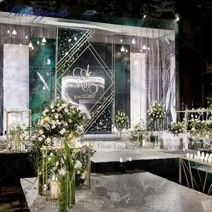LDJ1128新设计的派对和婚礼展示背景几何金属舞台优雅