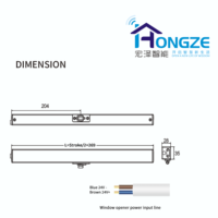 Ouvre-fenêtre automatique vertical en aluminium C28CK Hongze Smart Home, étanche, avec écran magnétique et pliable, design moderne