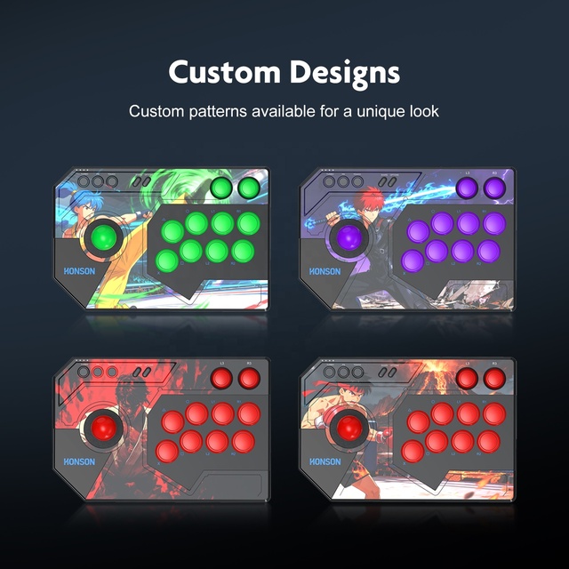 Wholesale PS5 Compatible Arcade Joystick Turbo 8 Kay Layout Wired Fight Stick for PS5 PC Fighting Games