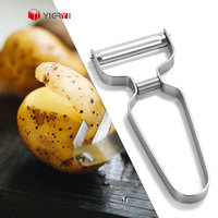 Ustensiles de cuisine multifonctionnels en acier inoxydable 2 en 1, antiadhésifs, faciles à nettoyer, éplucheur manuel de légumes et de pommes de terre