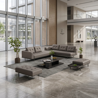 Ensemble de canapés modulaires modernes avec rembourrage en tissu éponge haute densité pour bureau, hall d'hôtel, espace public de loisirs