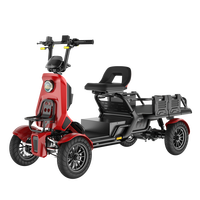 Scooter électrique portable H&O 48V 500W à 4 roues pour personnes âgées, avec batterie au plomb-acide, pneus gonflables de 13 pouces et frein magnétique