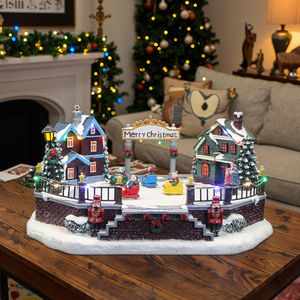 راتنج عيد الميلاد القرى الرسوم المتحركة ديكو الحيوان أدى ضوء متحرك ، توريد المصنع للزينة عطلة صناديق - Product Image 6