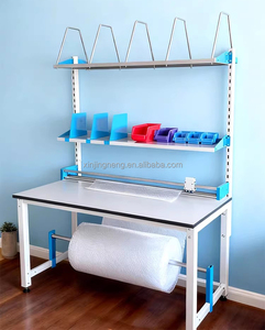 Station de travail multifonctionnelle avec cadre en <span class=keywords><strong>bois</strong></span> durable, distributeur de film à bulles et étagère de rangement - Product Image 4