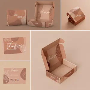 Reciclar caja de embalaje corrugado Regalo de vino de lujo Envío artesanal Caja de embalaje de correo Papel corrugado Caja de correo plegable personalizada