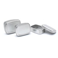Échantillon gratuit Récipient cosmétique en aluminium durable 60g 80g 100g 150g Carré Argent Métal Pot Boîte pour Bougie Crème