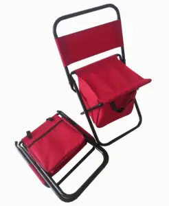 Cadeira dobrável de praia 2 em 1 portátil de fábrica com bolsa térmica para caça ao ar livre, acampamento, peixe, banco de pesca