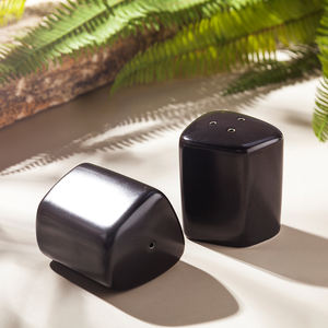 En gros Pas Cher Prix Porcelaine Réutilisable Noir Mat Salière Pour Restaurant Poterie Poivrière - Product Image 3
