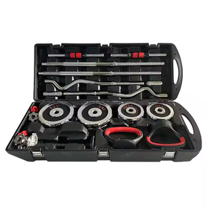 Ensemble d'haltères et de barres réglables chromées de haute qualité 50 kg avec boîte en plastique, ensemble d'haltères de gym réglables avec <span class=keywords><strong>kettlebell</strong></span> - Product Image 1