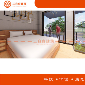 บ้านคอนเทนเนอร์สถาปัตยกรรมสามในหนึ่งเดียว ดีไซน์ทันสมัย แบบจำลอง 3 มิติ โซลูชั่นโรงแรม รูปทรงสี่เหลี่ยมผืนผ้า - Product Image 4