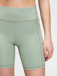 Conjunto de Sujetador deportivo de talla grande, pantalones cortos de cintura alta sin transparencias con estampado de animales para entrenamiento atlético, bicicleta, Yoga, con bolsillos, 2 piezas - Product Image 2