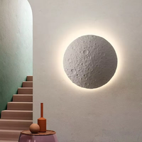 Lampe murale LED décorative Wabi-sabi Space Bump Crater, surface lunaire en ciment, étanche, pour chambre à coucher, montage mural