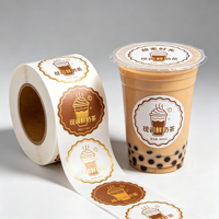 Etiquetas Adhesivas de Vinilo para Impresión de Logotipos Personalizados, Etiquetas para Vasos de Bebidas y Jugos