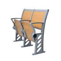 Chaises de conférence en bois multi-usages commerciales avec tableau d'écriture pliable et système de rangement intégré pour salles de classe universitaires