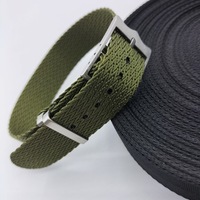 Bracelet de montre en nylon tissé Perlon respirant et ajustable, bicolore, de qualité supérieure, 18/20/22 mm, à passage unique