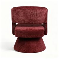 CARLFORD Fauteuil Simple Moderne Minimaliste Design Rouge Chaise de Loisirs Pivotante pour Salon Chambre Durable-pour Appartements Hôtels