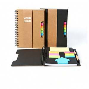 Wholesale Kraft Cover Custom logo Mini Notebook Memo Custom Die Cut <b>Sticky</b> <b>Notes</b> with Pen - Product Image 1