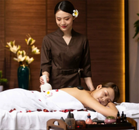 Ensemble de tenues professionnelles pour femmes : Blouse et pantalon de travail pour massothérapeutes, esthéticiennes, soignantes et techniciennes en podologie – Vêtements de travail pour salons de beauté et spas