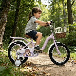 <span class=keywords><strong>Vélo</strong></span> pour enfants de 12, 14, 16 et 18 pouces / Roues d'apprentissage amovibles / Selle réglable pour enfants en croissance - Product Image 2