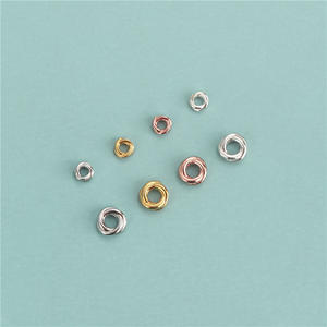 ลูกปัดเงินแท้ S925 ชุบทอง ทรงกลม ถักเกลียว สำหรับทำเครื่องประดับ - Product Image 1