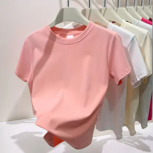 Camisetas Básicas Personalizadas Y2k, Camisetas Blancas de Lujo, Camisetas de Algodón, Camisetas Cortas para Mujer - Product Image 1