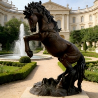 Sculpture de cheval en bronze antique décorative de jardin extérieur 3D artisanale personnalisée