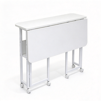 Table pliable peu encombrante avec roulettes, bureau d'ordinateur mobile pliable pour petit appartement, table d'appoint pour bureau à domicile