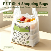 Tas Belanja Plastik Die Cut Handle untuk Toko Bunga, Butik Hadiah, Cetak Pola Kustom, Putih, Dapat Didaur Ulang, Kuat dan Tahan Lama