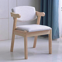 Silla Minimalista de Madera Maciza, Silla de Ocio para Sala de Estar y Balcón, Silla de Estudio para Estudiantes, Silla de Comedor con Respaldo para Hogar y Oficina